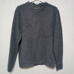 Toad and Co Breithorn Crew Sweater Gray Mens M Chest Pocket